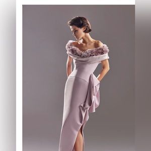 GABY CHARBACHY
Bloomy Rosewood Crepe Gown